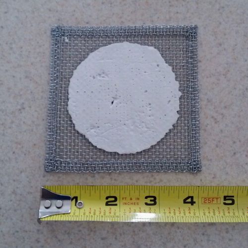 BRAND NEW 4&#034;x4&#034; / 4x4 Wire Gauze Heat Shield Square + 2.5&#034; Ceramic Center