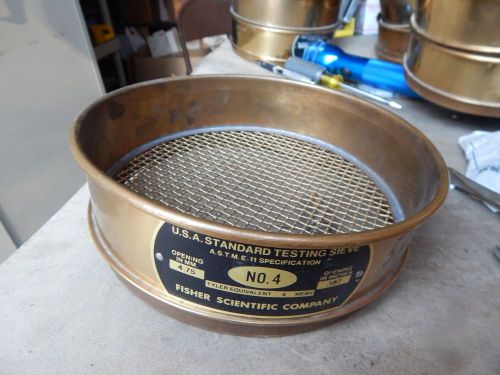 U.s. standard testing sieve&#034;fisher scientific&#034; #4 for sale