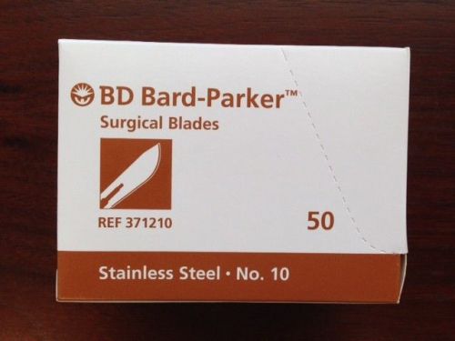Bd bard-parker #10 surgical blades stainless steel 50/bx #371210 sterile aspen for sale