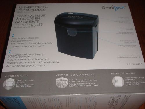 Omnitech 12-Sheet Cross-Cut Shredder - BRAND NEW!