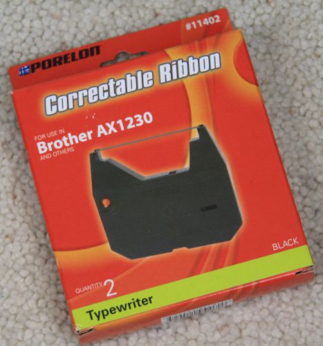 Porelon Brother AX1230 Black Correctable Ribbon New box of 2 typewriter 11402