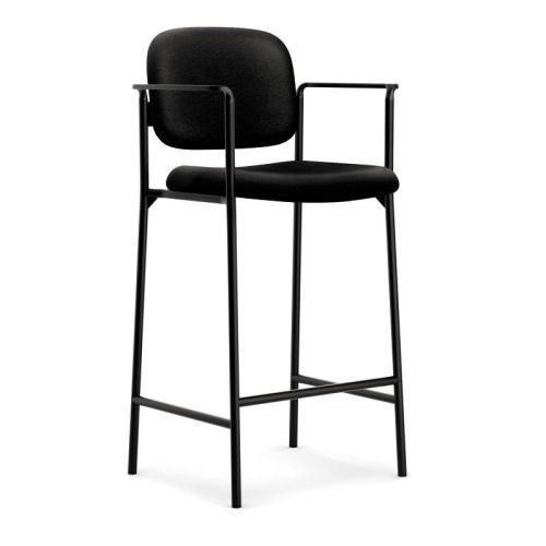 basyx by HON HVL636 Cafe-Height Stool with Fixed Arms for Office or Computer Des
