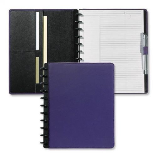 New, Boxed! PURPLE ~ Letter ~ Levenger CIRCA Leather Foldover Notebook (w/paper)