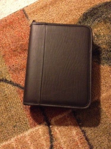 BLACK FAUX LEATHER WEEKLY MONTHLY PLANNER OFFICE ORGANIZER CALENDAR BOOK