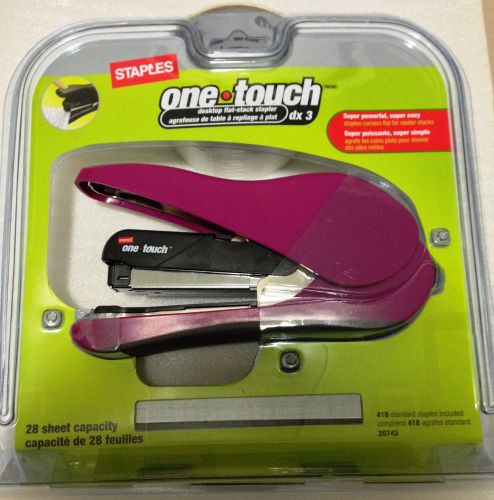 Staples one touch dx 3 desktop flat stack stapler, dark red color, brand new for sale