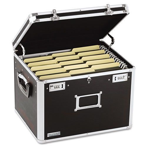 Locking File Chest Storage Box, Letter/Legal, 17-1/2 x 14 x 12-1/2, Black