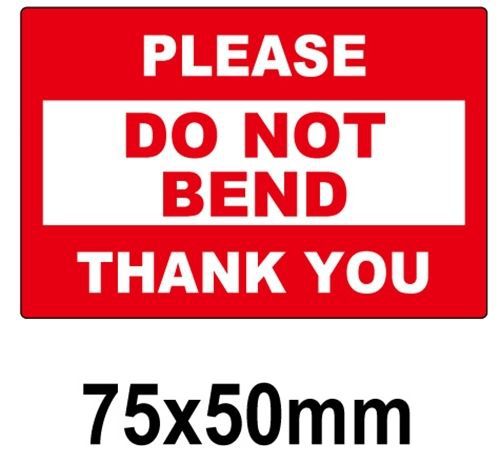 100pcs 3&#034; X 2&#034; PLEASE DO NOT BEND THANK YOU Label/Sticker special offer