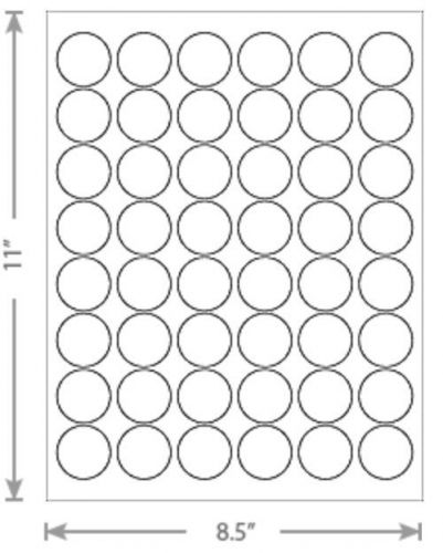 100 sheets of white laser inkjet 1.2&#034; round circle dots jar 4800 labels for sale