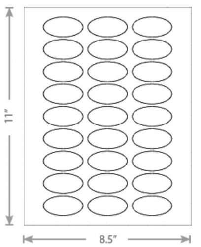 500 sheets of white laser inkjet 2x1 oval multi purpose jar cookie 13500 labels for sale