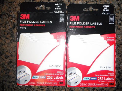 NEW 504 Post It 3M white File Folder Labels permanent adhesive