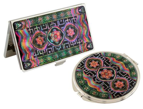 Nacre korea traditional business card holder case makeup compact mirror gift #77 for sale