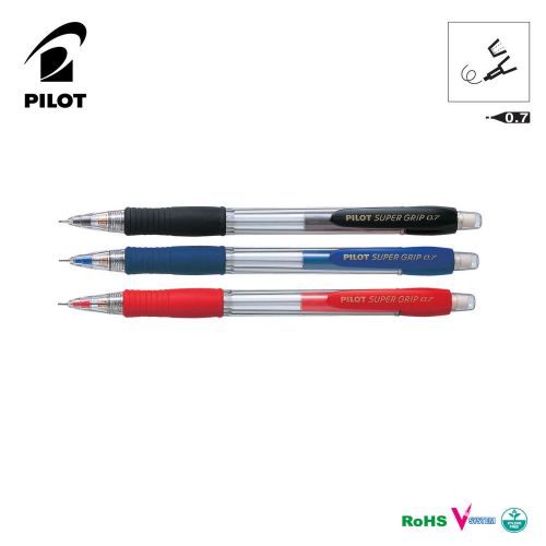 3 x Pilot Super Grip Mechanical Pencil 0.7mm  FREE SHIPPING with TRACKING NUMBER
