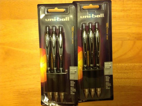 NEW 2 3 packs  6 Uni-Ball 207 Signo Gel Pens Black Ink Medium Point 33959