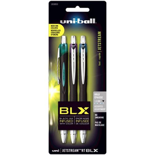 Uni-Ball Jetstream RT BLX 1.0mm Bold 3 Assorted Colors 1858850