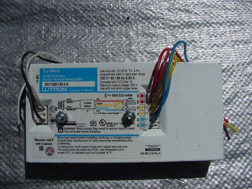 Lutron Tu-Wire Dimming Florescent Ballast 2 Lamps 26W T4 CFL 120V 2W-T426-120-1