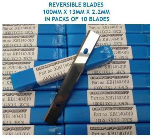 10 pces. 100mm x 13mm x 2.2mm solid tungsten carbide reversible turn blades for sale