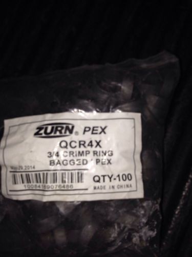 NIB 100/CTN ZURN PEX &#034;QESTPEX - QICK/SERT&#034; EA 3/4&#034; CRIMP RING