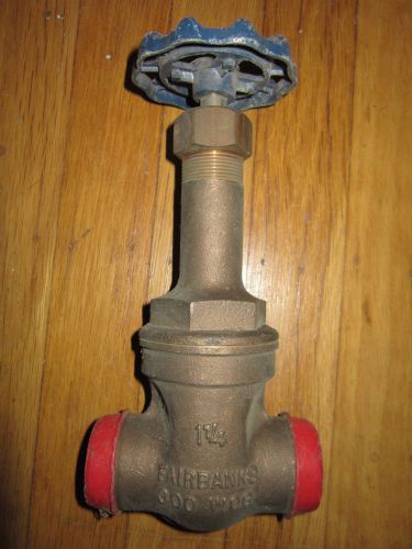 FAIRBANKS  1-1/4&#034;  Sweat Gate Valve Rising Stem  300 PSI Water, Oil, Gas   NEW