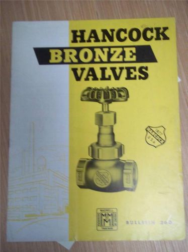 Manning-Maxwell &amp; Moore Inc Catalog~Hancock Bronze Valves~ Asbestos Packing 1952