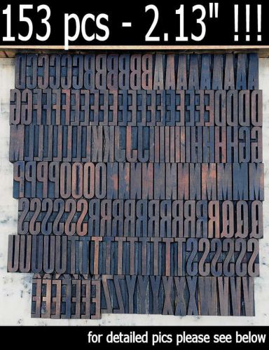 letterpress wood printing blocks 153 pcs 2.13&#034; tall type woodtype condensed ABC
