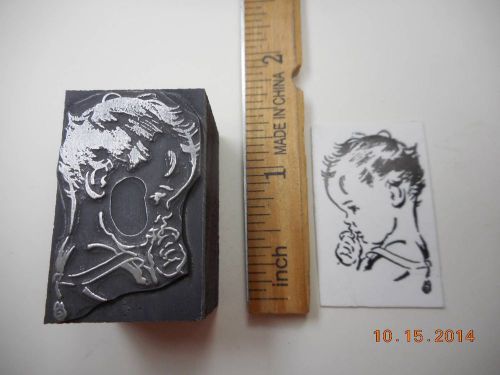 Printing Letterpress Printers Block, Toddler sucking Thumb