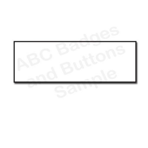 10 BLANK 1 X 3 WHITE/BLACK NAME BADGES TAGS BEVELED EDGES &amp; MAGNETIC FASTENER