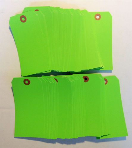 Green Cardstock Inventory Shipping Tags 5 1/4&#034; x 2 5/8&#034; 100x Lot of 100 G11081D