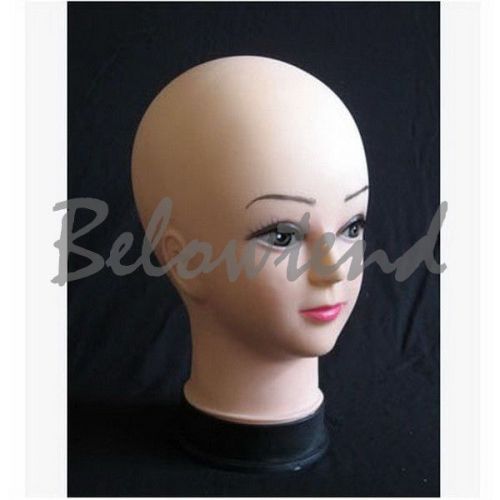 Pvc plastic props womens femal makeup practice mannequin head for wigs hats g for sale