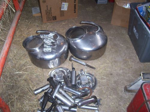 Surge Babson Milker 5 Gallon Stainless Steel Milking Machine Equipment Lot