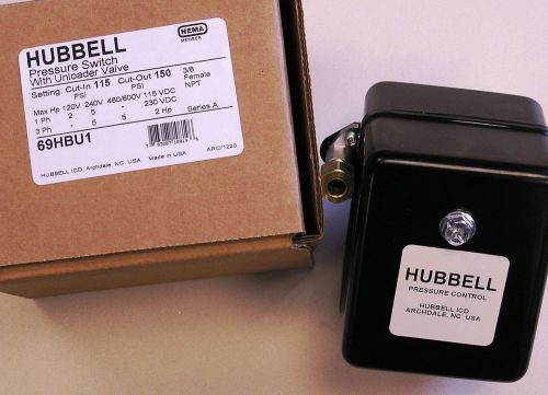 FURNAS/HUBBELL 69HBU1 AIR COMPRESSOR PRESSURE SWITCH 115-150PSI W/UNLOADER