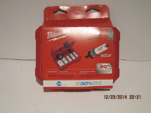 Milwaukee 49-22-4005 8 Piece BI-,METAL Ice Hardened Hole Saw Kit FREE SHIP NISB!