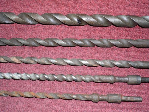 5 MASONARY DRILL BITS FOR ROTARY HAMMER DRILL - USED