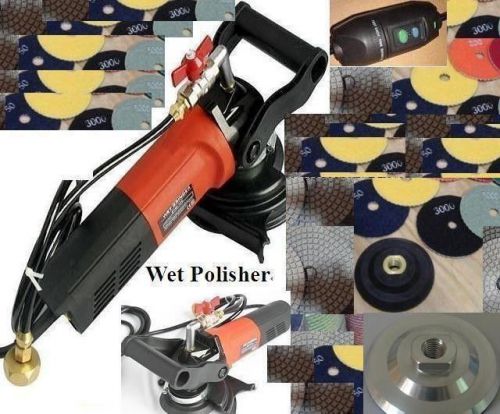 5 Inch Wet Polisher Aluminum Rubber Backer 4&#034; Diamond Polishing 32 Pad Granite