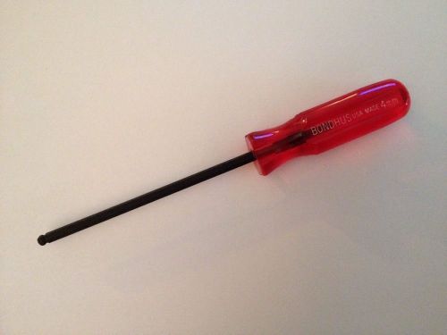 4mm Bondhus Balldriver, Metric, Translucent Red Handle (1 Pc) 74660 NEW USA MADE