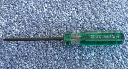 T15 Bondhus Torx Screwdriver Clear Green Handle USA MADE NICE!