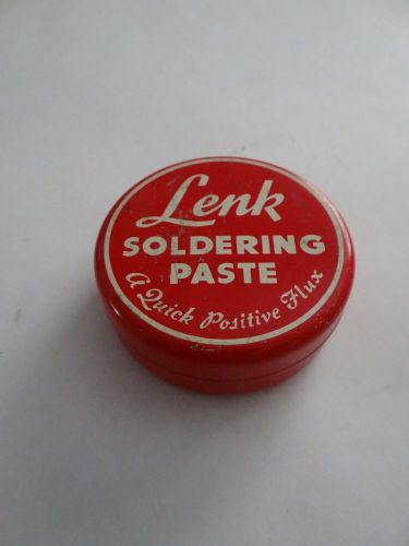 VINTAGE LENK SOLDERING PASTE/FLUX 2 0Z.