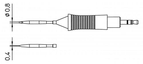 RT9 WELLER Chisel tip 0,8 x 0,4 mm, 40 W FOR WMRP &amp;WXMP