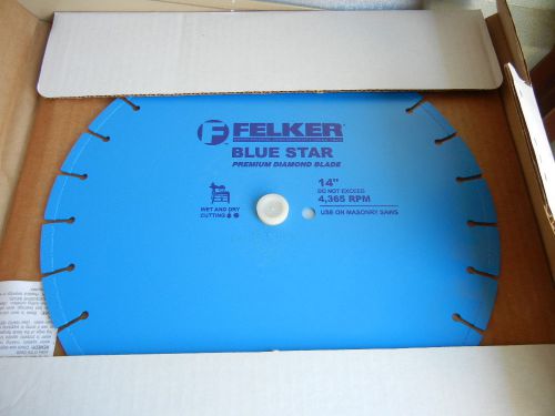 Felker 14&#034; Blue Star Diamond Masonry Blade Wet and Dry NEW