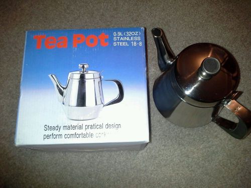 STAINLESS STEEL TEAPOT 0.9L , 32 oz. FOR RESTAURANT OR HOME USE