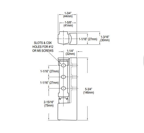 Black Epoxy Lift-Off Cam-Rise Edgemount Hinge | 1-5/8&#034; Offset