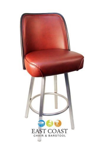 New gladiator extra large wine casino bar stool w/ black pvc edge &amp; silver base for sale