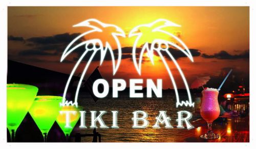 Ba179 open tiki bar beer pub lure banner shop sign for sale