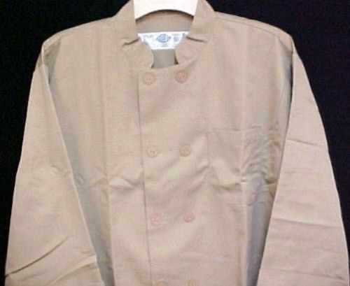 Dickies chef coat tan cw070305 restaurant button front uniform jacket 2xl new for sale