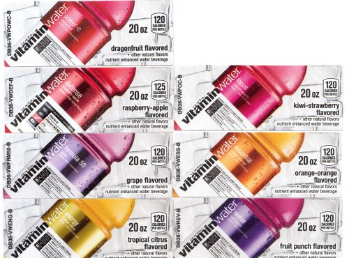 Assorted Vitamin Water 20oz Bottle Beverage Vending Machine Labels