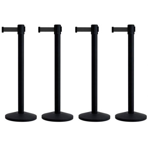 Queueway crowd control - set of 4 stanchions/posts blk for sale