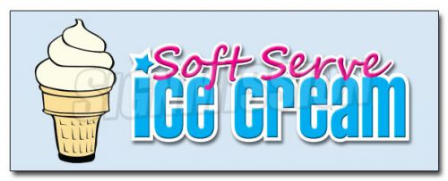 12&#034; SOFT SERVE VANILLA ICE CREAM DECAL sticker cone cup sundae parlor milkshake