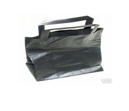 250 pcs Thick Plastic Black Vogue Frosty Retail Shopping Bag Frosted with handle