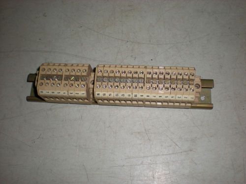 Lot of (24) Weidmuller Terminal Blocks Mounted on DIN Rail - #1