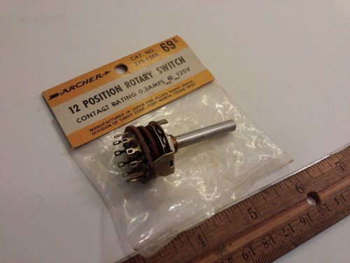 Vintage Archer 275-1385 12 Position Rotary Switch 0.3A @ 125V Solder electronics