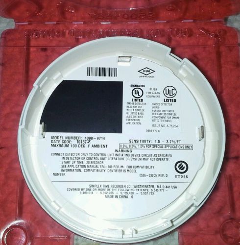 New Simplex 4098-9714 Photoelectric Smoke  Detector